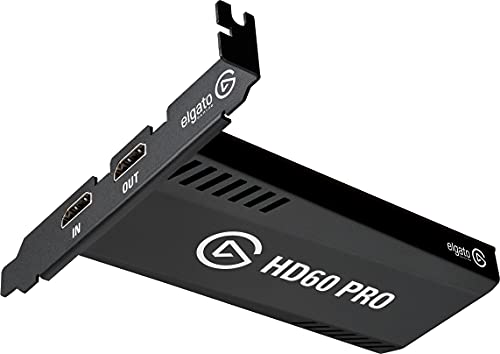 Elgato HD60 Pro1080p60 Capture and Passthrough, PCIe Capture Card, Low-Latency Technology, PS5, PS4, Xbox Series X/S, Xbox One, black