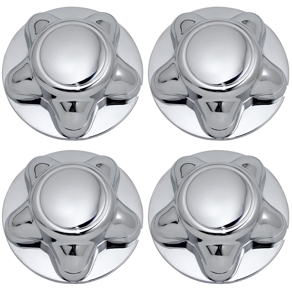 OxGord Center Caps Compatible with 97-04 Ford F-150, Expedition, 98-03 Navigator - Snaps Over Factory Aluminum & Steel Wheel with 12/14mm 5-Lug Bolts - OEM Replacement YL34-1A096-DA (4 Pack) - Chrome