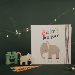 Lucy Darling Little Animal Memory Book, First 5 Years Baby Book & Photo Album, Gender Neutral Baby Scrapbook Album, Unique Keepsake Baby Books, Newborn Milestone Diary, Busy Parents & New Mom Gifts