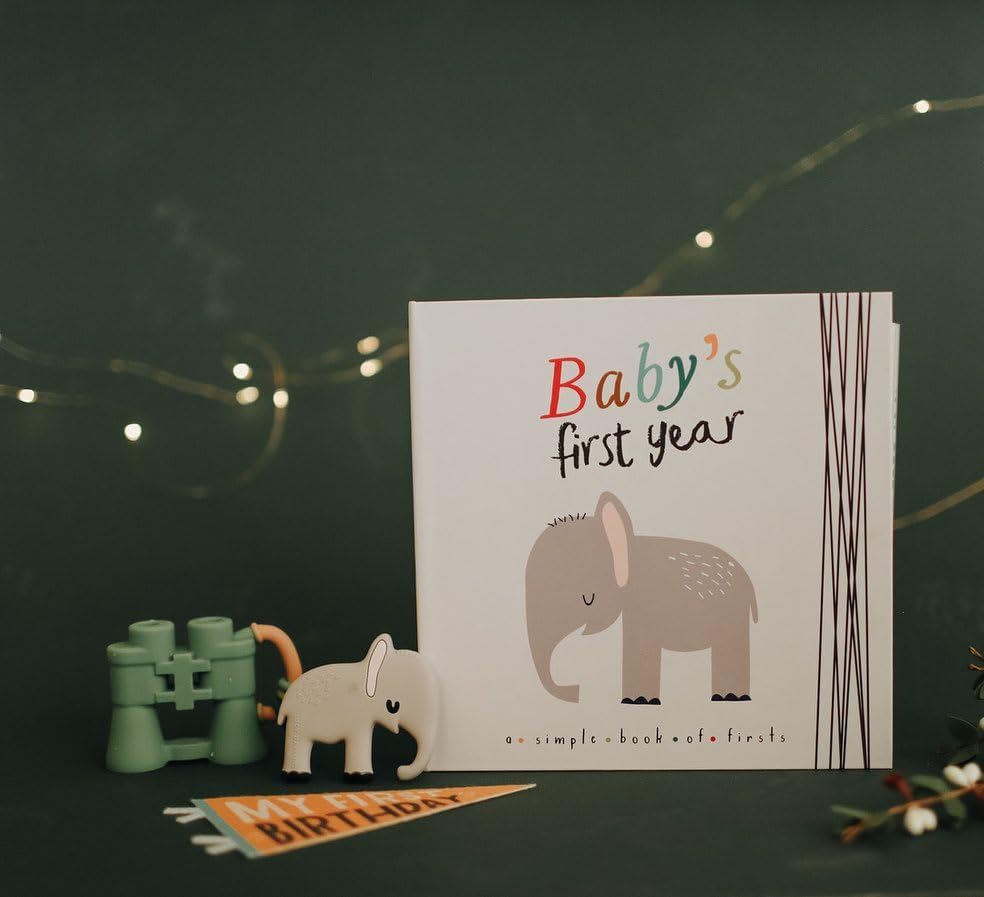 Lucy Darling Little Animal Memory Book, First 5 Years Baby Book & Photo Album, Gender Neutral Baby Scrapbook Album, Unique Keepsake Baby Books, Newborn Milestone Diary, Busy Parents & New Mom Gifts