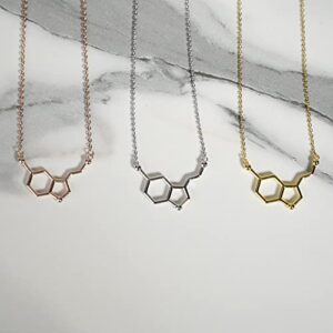 Serotonin Molecule Necklace in 925 Sterling Silver