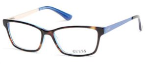 guess - gu2538, geometric, acetate, women, havana periwinkle(052 c), 50/15/135