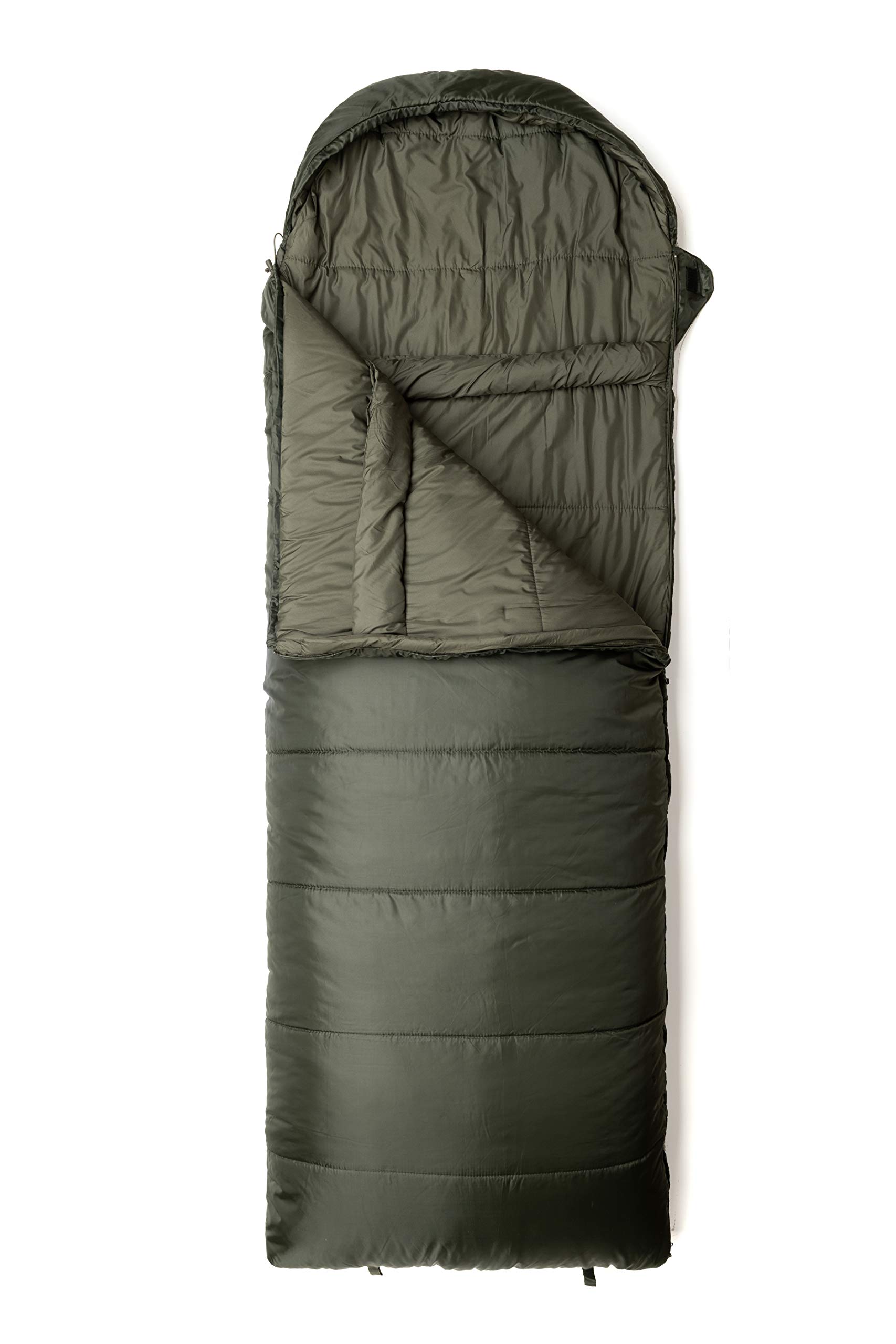 Snugpak Basecamp Ops Navigator Sleeping Bag with Compression Stuff Sack, Right Hand Zip, Olive