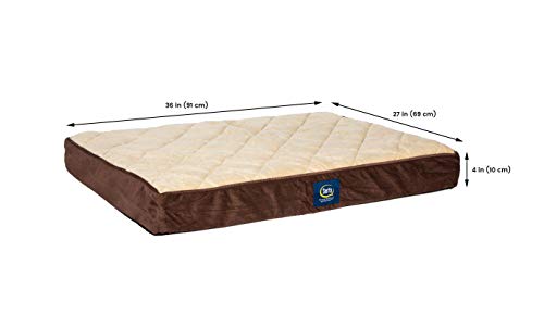 Serta Ortho Quilted Pillowtop Pet Bed, Large, Blue