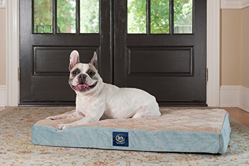 Serta Ortho Quilted Pillowtop Pet Bed, Large, Blue