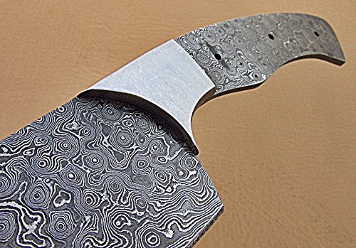 BB-456, Handmade Damascus Steel 12 Inches Full Tang Chef Knife with Stainless Steel Bolster (Blank Blade)