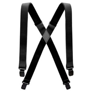 arcade mens jessup suspenders: 4 point heavy duty elastic webbing durable metal clips, black, osfa