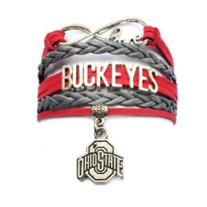 dolon infinity love buckeyes charm bracelet friendship leather braided handmade gift