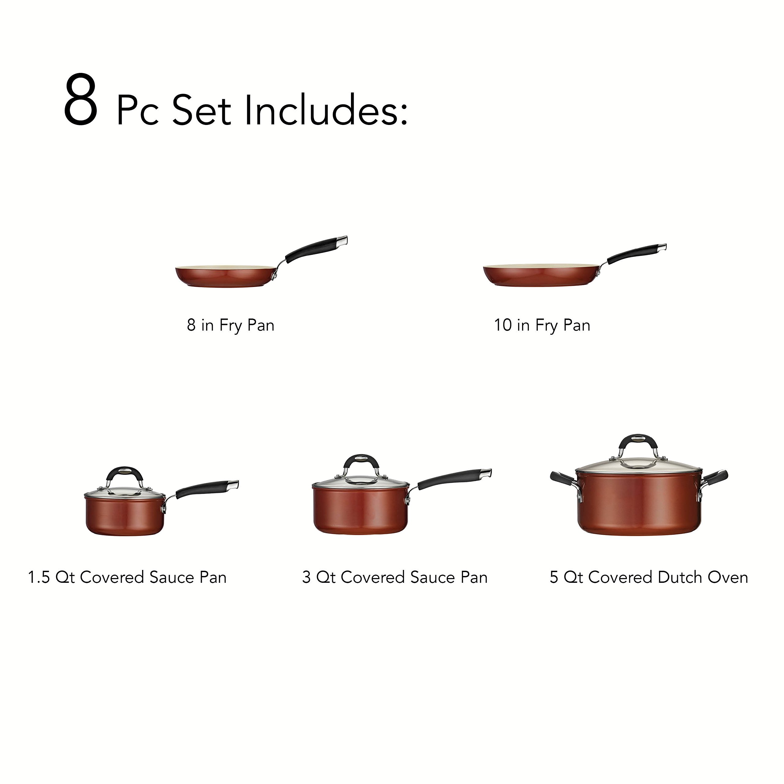 Tramontina Cookware Set Ceramic 8-Piece, 80110/219DS