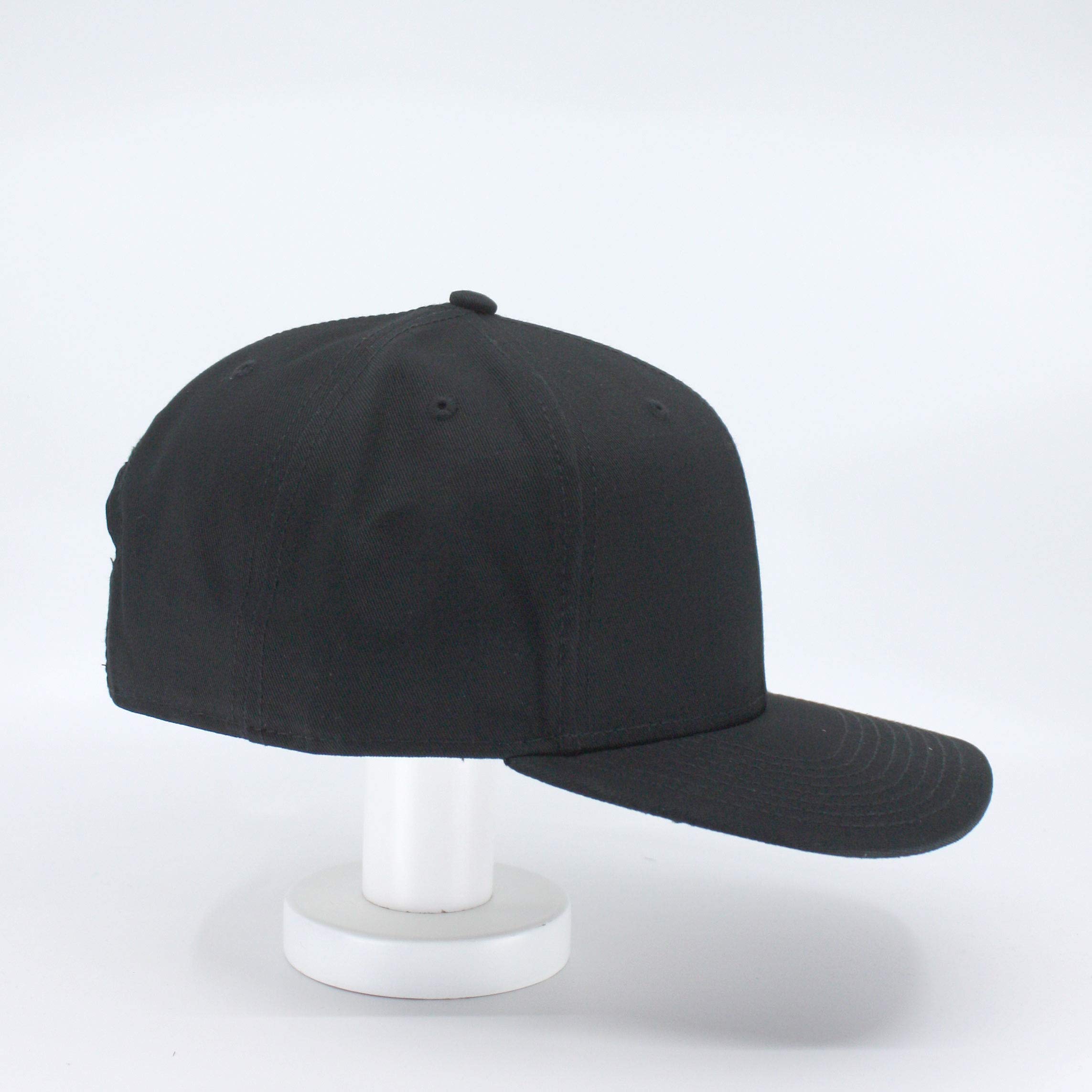 The Vintage Year Flat to Full Flip Brim Cotton Twill Bendable Visor Adjustable Snapback Caps (Black)