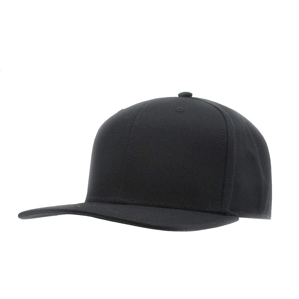 The Vintage Year Flat to Full Flip Brim Cotton Twill Bendable Visor Adjustable Snapback Caps (Black)