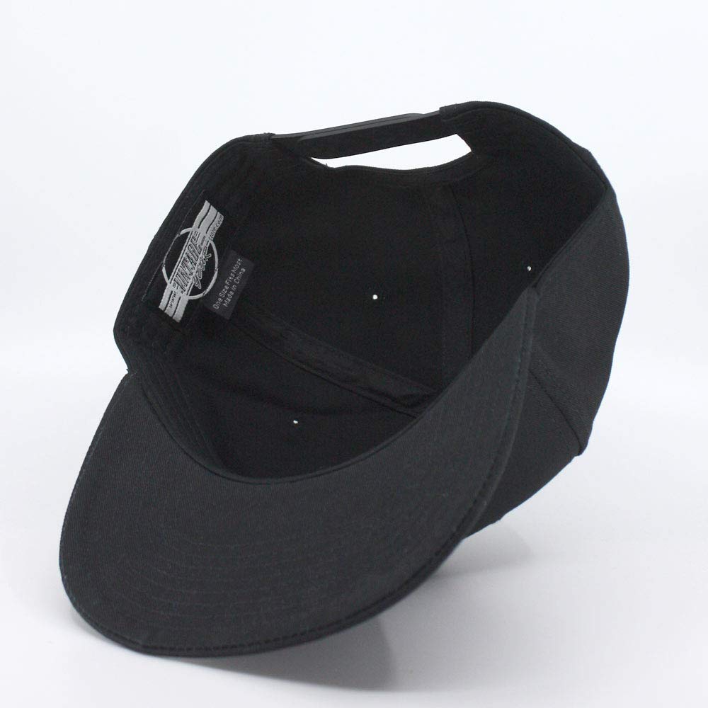 The Vintage Year Flat to Full Flip Brim Cotton Twill Bendable Visor Adjustable Snapback Caps (Black)