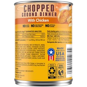 PEDIGREE CHOPPED GROUND DINNER Adult Canned Soft Wet Dog Food with Chicken, 13.2 oz. Cans (Pack of 12)