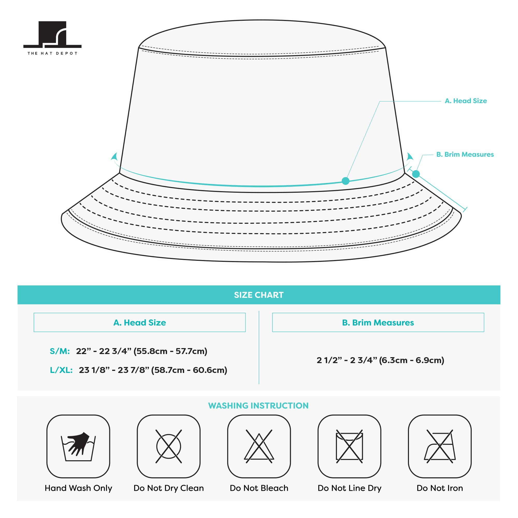 The Hat Depot 300N Unisex 100% Cotton Packable Summer Travel Bucket Hat (L/XL, White)