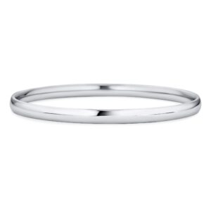 Personalized Unisex Stackable 5MM Round Domed Polished Bangle Bracelet Silver Tone Stainless Steel for Men Women Teen 8 Inch Custom Engraved