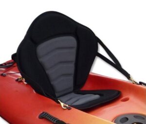 pactrade marine adjustable straps black gray padded deluxe kayak seat detachable storage back backpack bag canoe backrest support cushion sit on top fishing brass clips canoeing kayaking rafting (1)