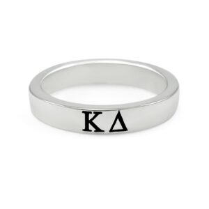 The Collegiate Standard Kappa Delta Sterling Silver Skinny Band Ring (9)