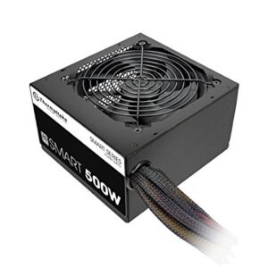 Thermaltake Smart 500W 80+ White Certified PSU, Continuous Power with 120mm Ultra Quiet Cooling Fan, ATX 12V V2.3/EPS 12V Active PFC Power Supply PS-SPD-0500NPCWUS-W