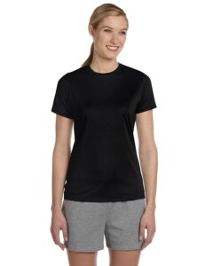 hanes women's uv protection cool performance t-shirt, blk, medium