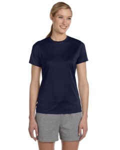 hanes women's uv protection cool performance t-shirt, nvy, x-large