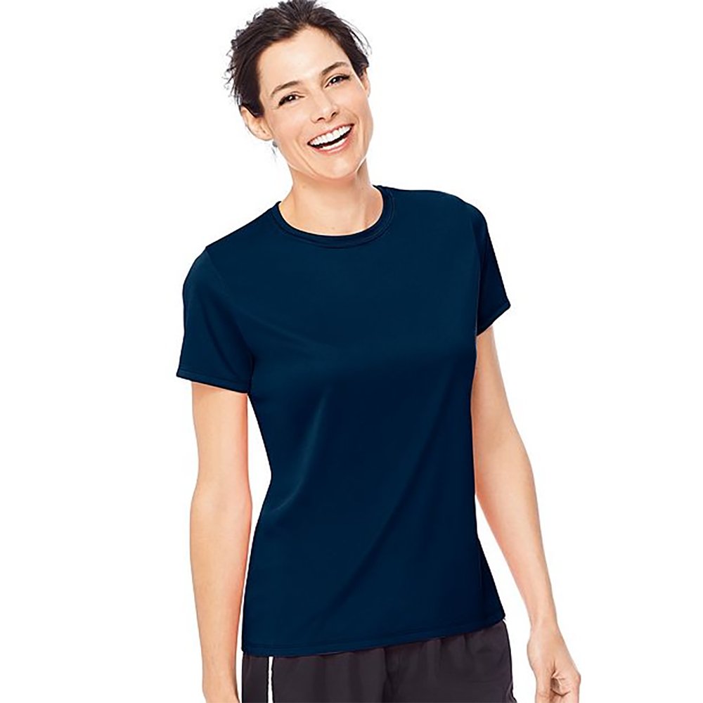 Hanes Women's UV Protection Cool Performance T-Shirt, Nvy, X-Large