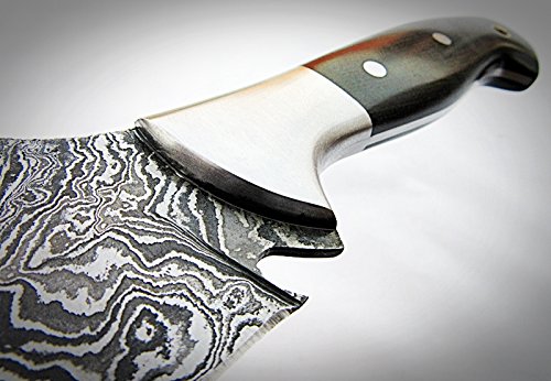 CF-28 Custom Handmade Damascus Steel 11.4" Inches Chef Knife - Beautiful Green and Black Micarta Handle