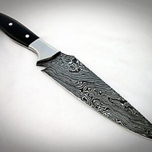 CF-28 Custom Handmade Damascus Steel 11.4" Inches Chef Knife - Beautiful Green and Black Micarta Handle