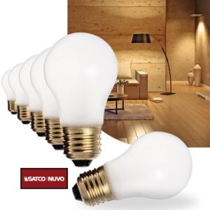 Satco S4881 40 Watt A15 Incandescent; Frost; 2500 Average rated hours; 265 Lumens; Medium base; 130 Volt; Shatter Proof (6 Incandescent Frosted Bulb)