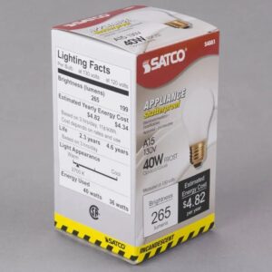 Satco S4881 40 Watt A15 Incandescent; Frost; 2500 Average rated hours; 265 Lumens; Medium base; 130 Volt; Shatter Proof (6 Incandescent Frosted Bulb)