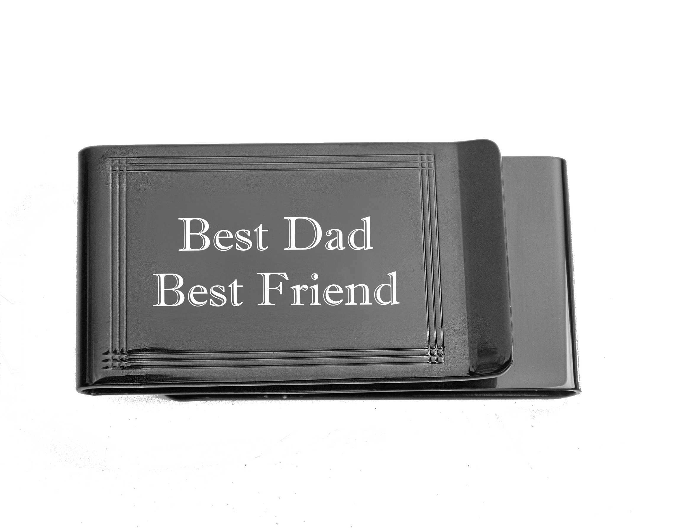 Personalized Double Sided Gun Metal Money Clip Custom Engraved Free - Ships from USA