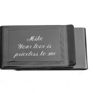 Personalized Double Sided Gun Metal Money Clip Custom Engraved Free - Ships from USA