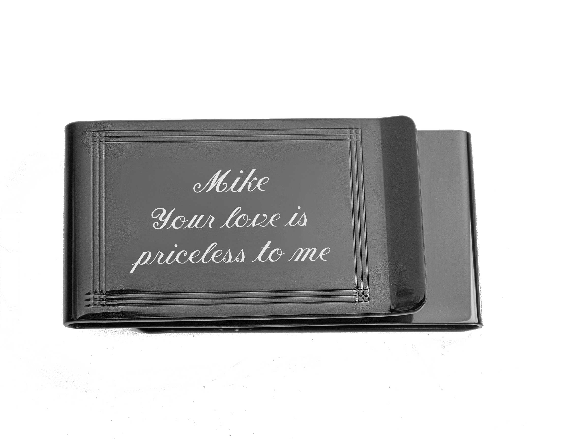 Personalized Double Sided Gun Metal Money Clip Custom Engraved Free - Ships from USA