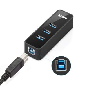 Anker 3-Port USB 3.0 HUB with 10/100/1000 Gigabit Ethernet Converter (3 USB 3.0 Ports, A RJ45 Gigabit Ethernet Port, Support Windows XP, Vista, Win7/8 (32/64 bit), Mac OS 10.6 and above, Linux) Black