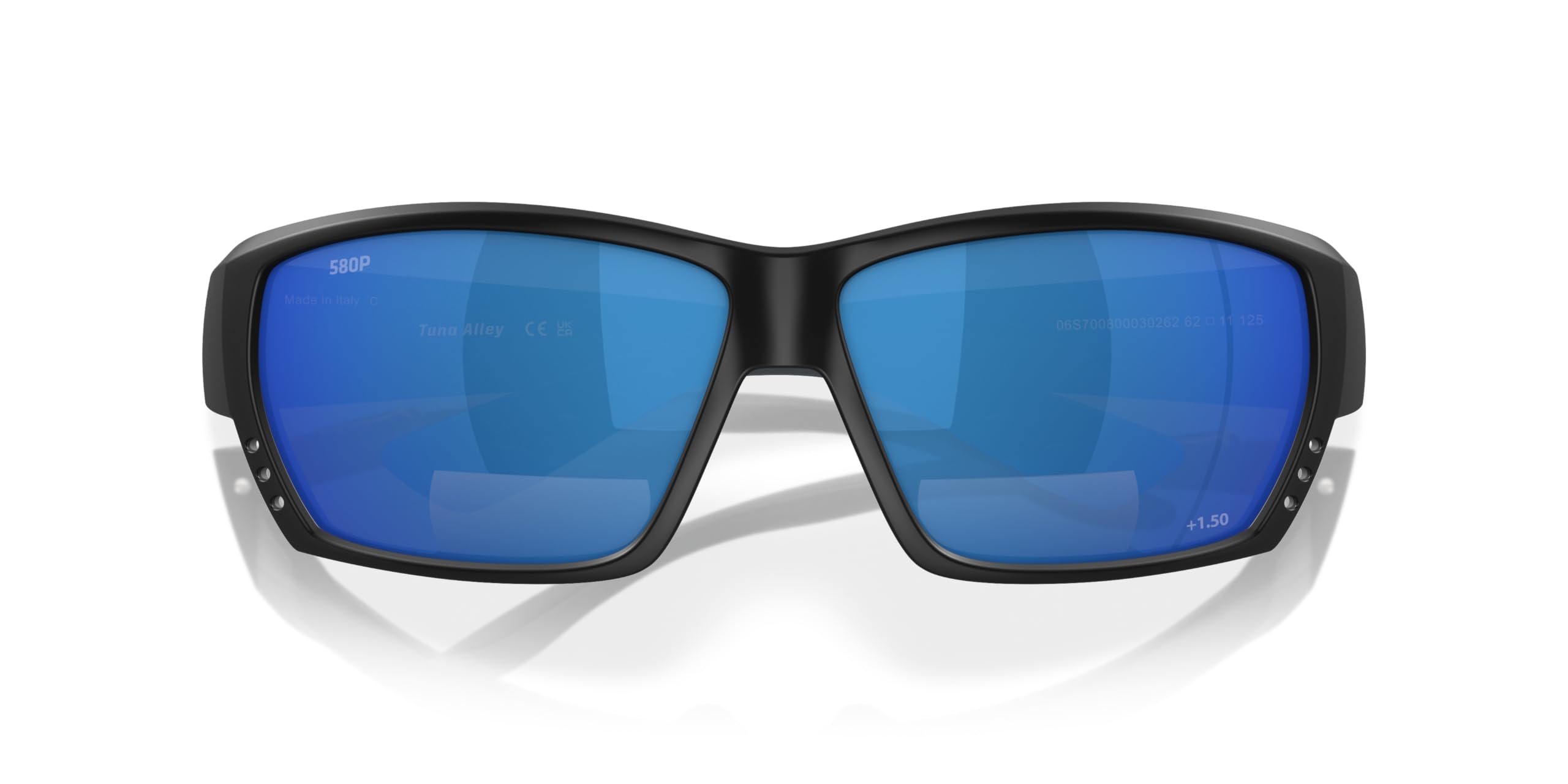 Costa Del Mar Man Sunglasses Matte Black Frame Blue Mirror Lenses - 62MM