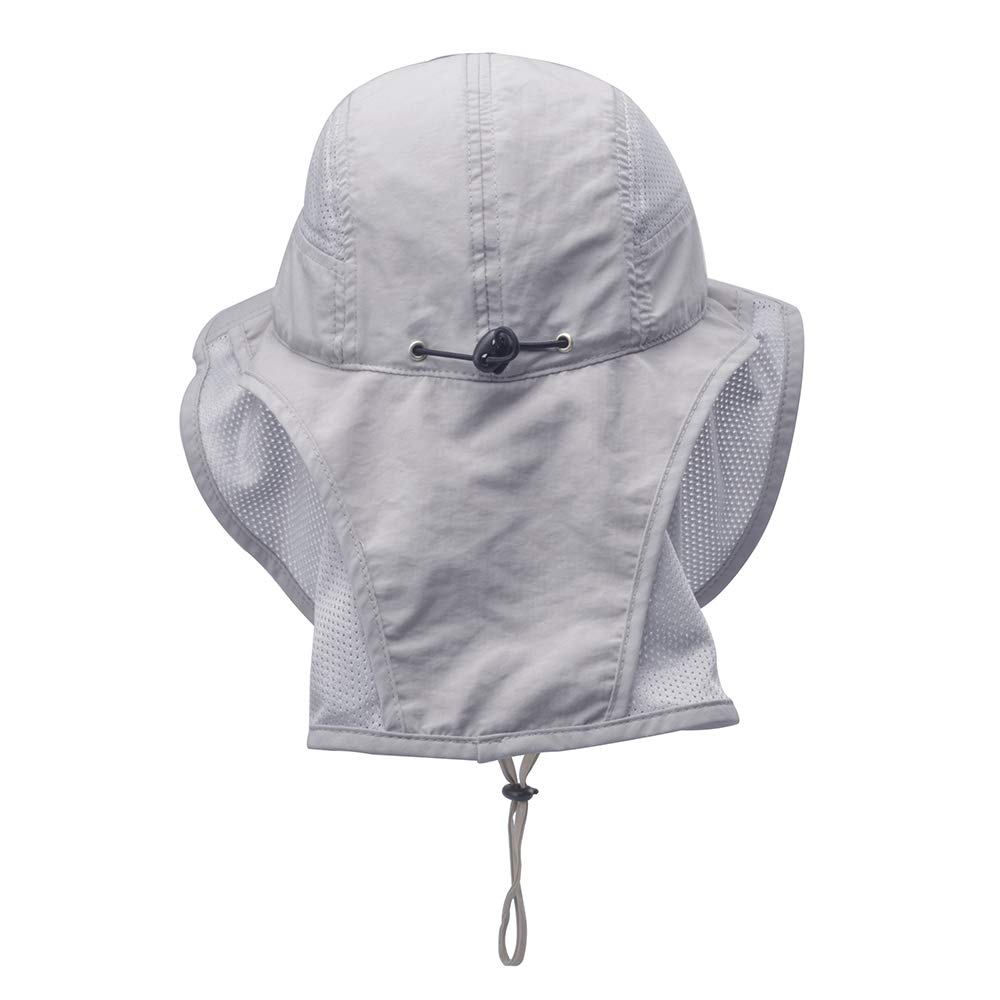 lenikis Unisex Outdoor Activities UV Protecting Sun Hats with Neck Flap Grey