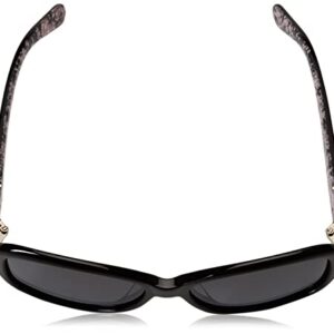 Kate Spade New York Women's Cheyenne Rectangular Sunglasses, Black & Gray Polarized, 55 mm