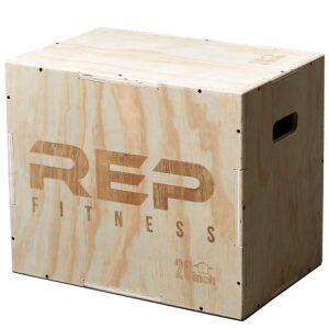 Rep 3 in 1 Wood Plyometric Box for Jump Training and Conditioning 24/20/16