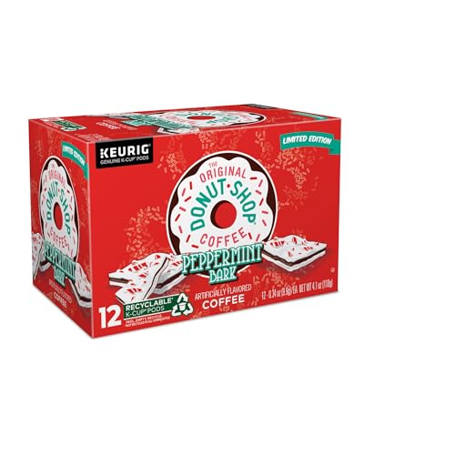 The Original Donut Shop Peppermint Bark Keurig Single-Serve K-Cup Pods, Light Roast Coffee, 72 Count (6 Packs of 12)