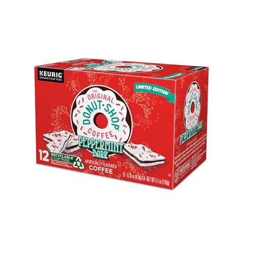 The Original Donut Shop Peppermint Bark Keurig Single-Serve K-Cup Pods, Light Roast Coffee, 72 Count (6 Packs of 12)