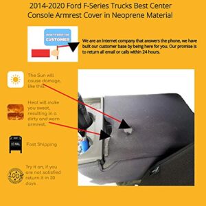 Auto Console Covers- Fits The Ford F-150 2015-2022 Center Console Armrest Cover Waterproof Neoprene Fabric (Gray)