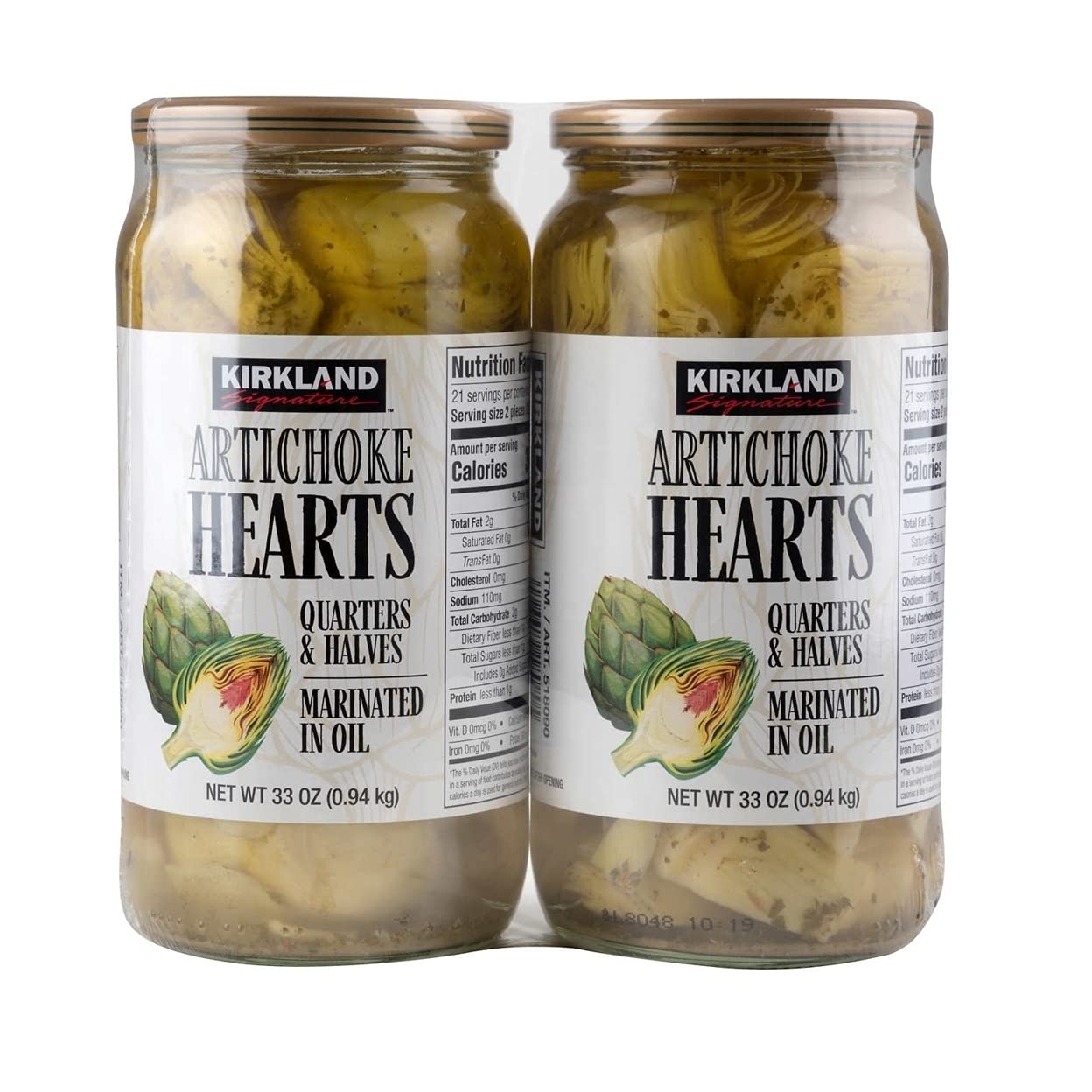 Kirkland Signature Artichoke Hearts, 33 Oz (Pack of 2)