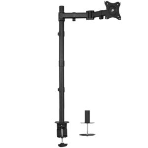 vivo single monitor desk mount, extra tall fully adjustable stand for 1 lcd screen up to 32 inches, ultra wide screens up to 38 inches, 22 lbs capacity, stand-v001t