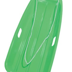 Slippery Racer Downhill Sprinter Flexible Kids Toddler Plastic Cold-Resistant Toboggan Snow Sled with Pull Rope and Handles -35 Inch (GREEN)