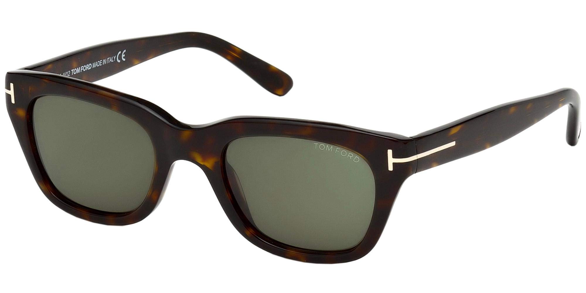 Tom Ford Rectangular Sunglasses TF237 Snowdon 52N Dark Havana 52mm FT0237