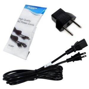 hqrp 10ft ac power cord for yamaha rx-a710 receiver, mains cable plus hqrp euro plug adapter