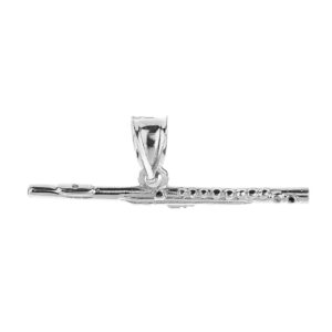 solid .925 sterling silver music charm flute pendant