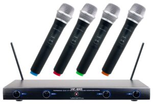 vocopro vhf-4005 four channel rechargeable vhf wireless microphone system