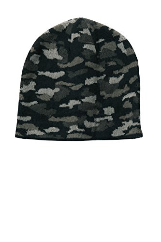 Port & Company Unisex-adult Camo Beanie Cap CP91C -Black Camo One Size