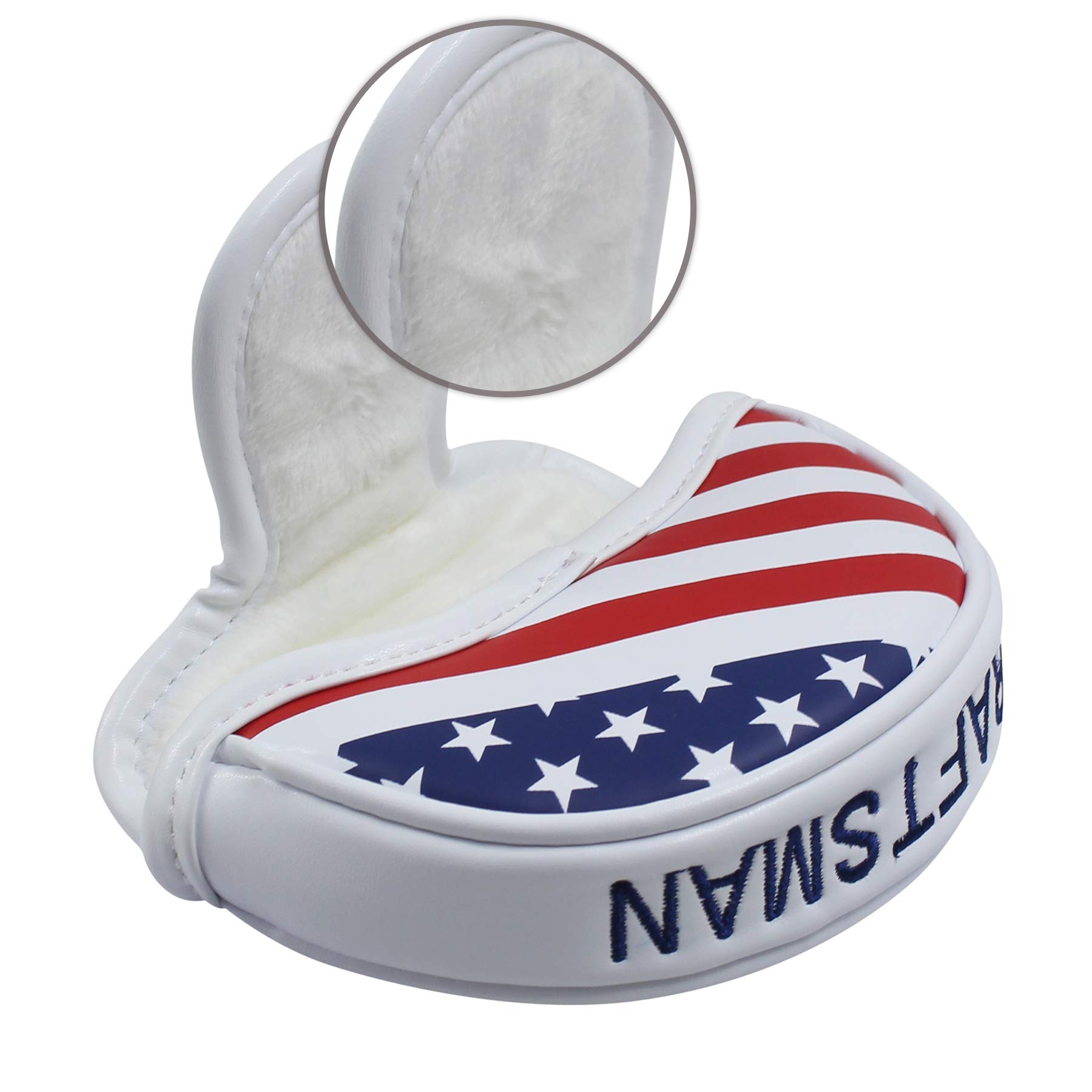 Craftsman Golf Stars and Stripes USA Mid Mallet Putter Cover Headcover Magnetic(for a Heel/Offset-shafted putter)