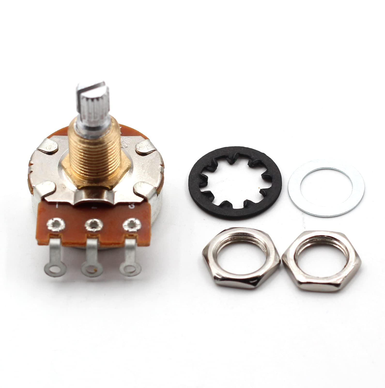 Set of Four (4X) Bourns 500K SHORT Split Shaft Audio Taper Low Friction Potentiometers